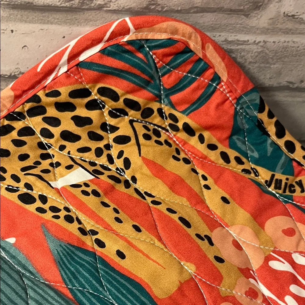 Juicy Couture Tropical Cheetah Print quilted pillow shams set of 2